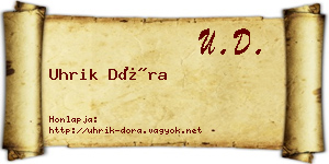 Uhrik Dóra névjegykártya